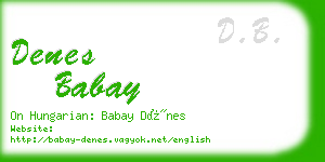 denes babay business card
